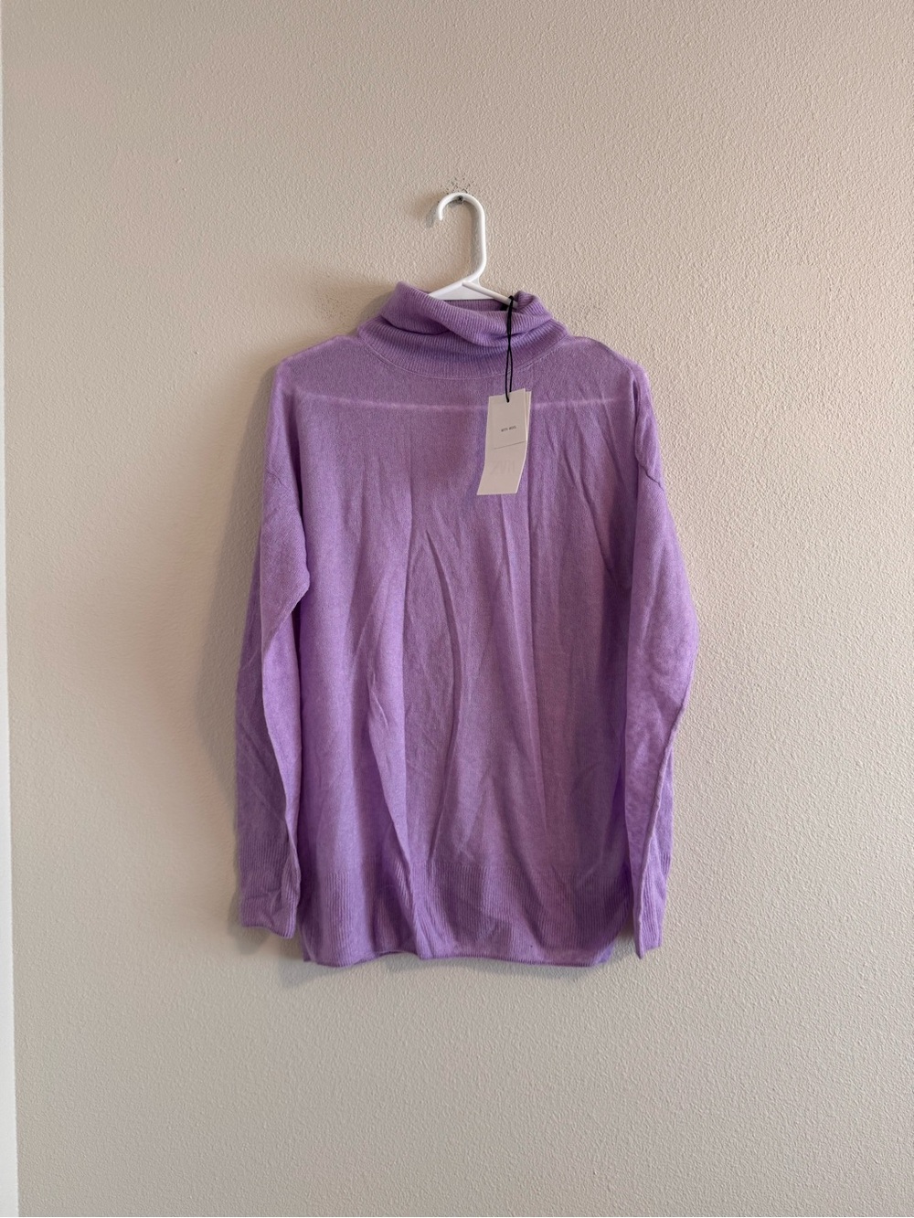NWT ZARA Lilac Turtleneck Sweater - Women's Cozy Lightweight Knit